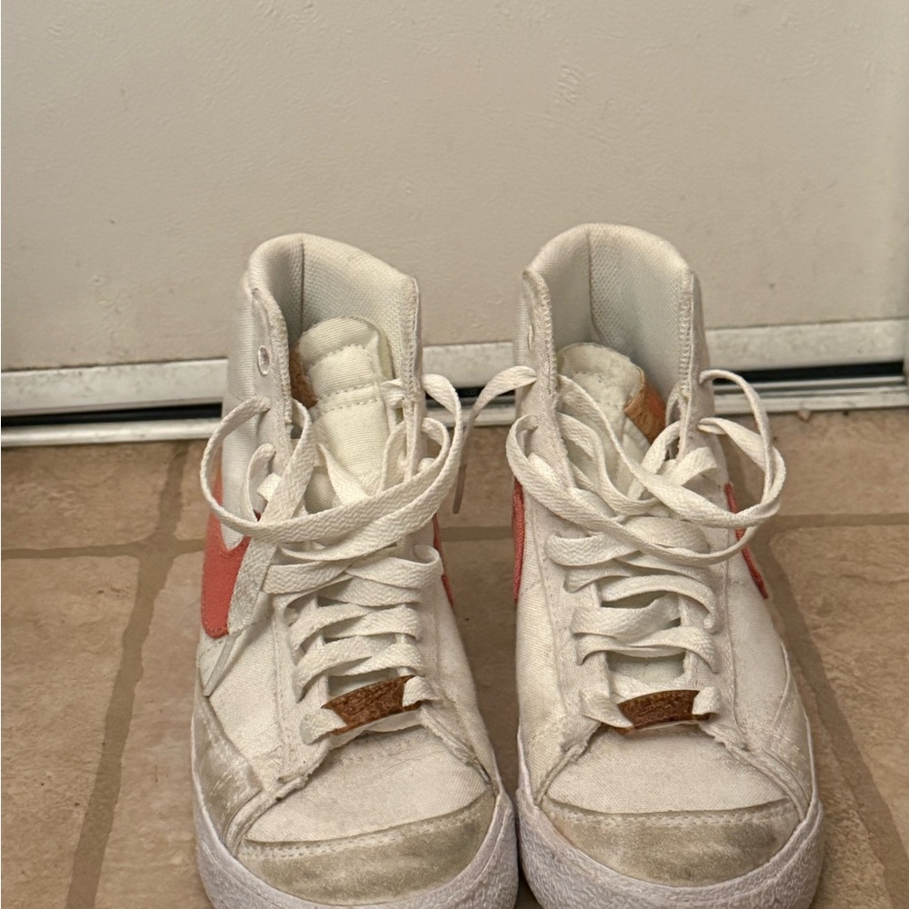 Nike White and Pink Athletic Shoes